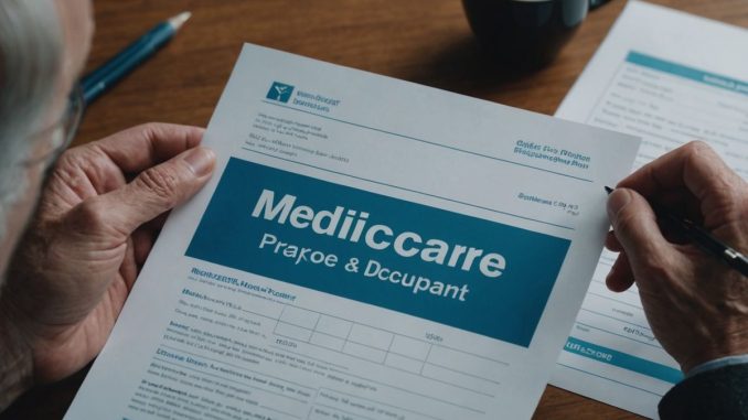 Confused person holding Medicare and private plan documents