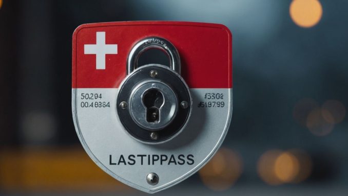 LastPass logo with broken lock and warning sign