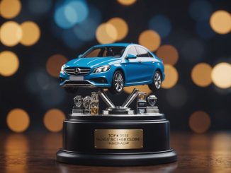 Award trophy with car icons for top insurance companies