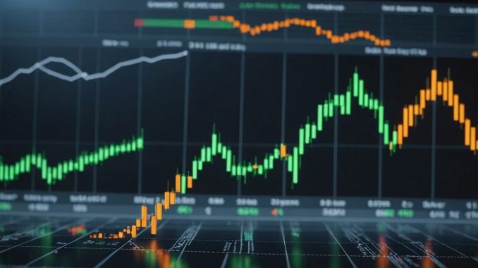 Stock market graph showing mixed reactions and small caps rise