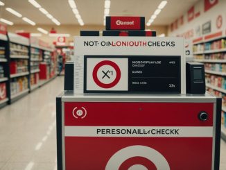 Target checkout sign: No Personal Checks accepted