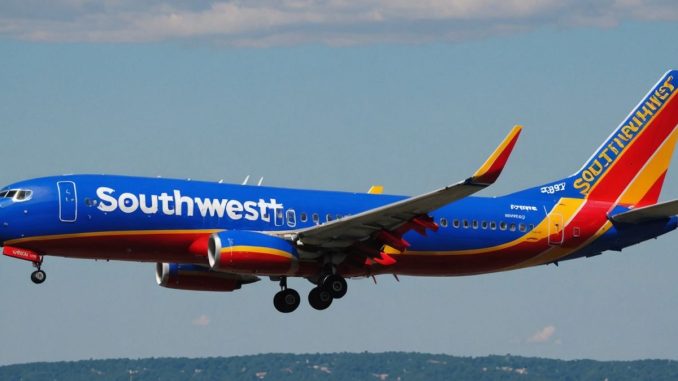 Southwest Airlines plane promoting Amazon Prime Day discount