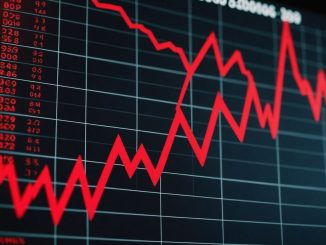 Graph showing stock market crash with panic sellers