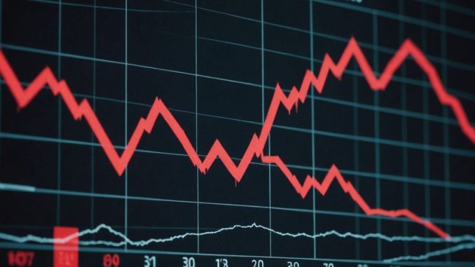 Graph depicting stock market drop and recession concerns