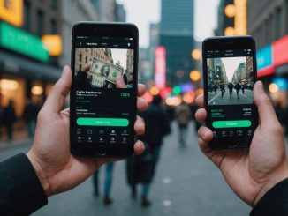 Cash App users with phones, settlement notification visible