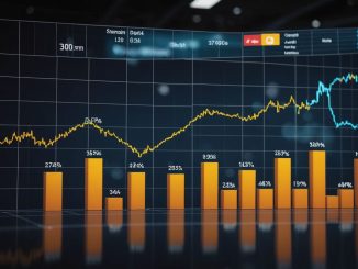 Stock market graph with Fed and Big Tech logos