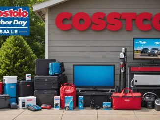 Costco Labor Day sale banner with various products